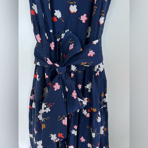 Apiece Apart Navy Floral Midi Dress Small - Picture 5 of 7
